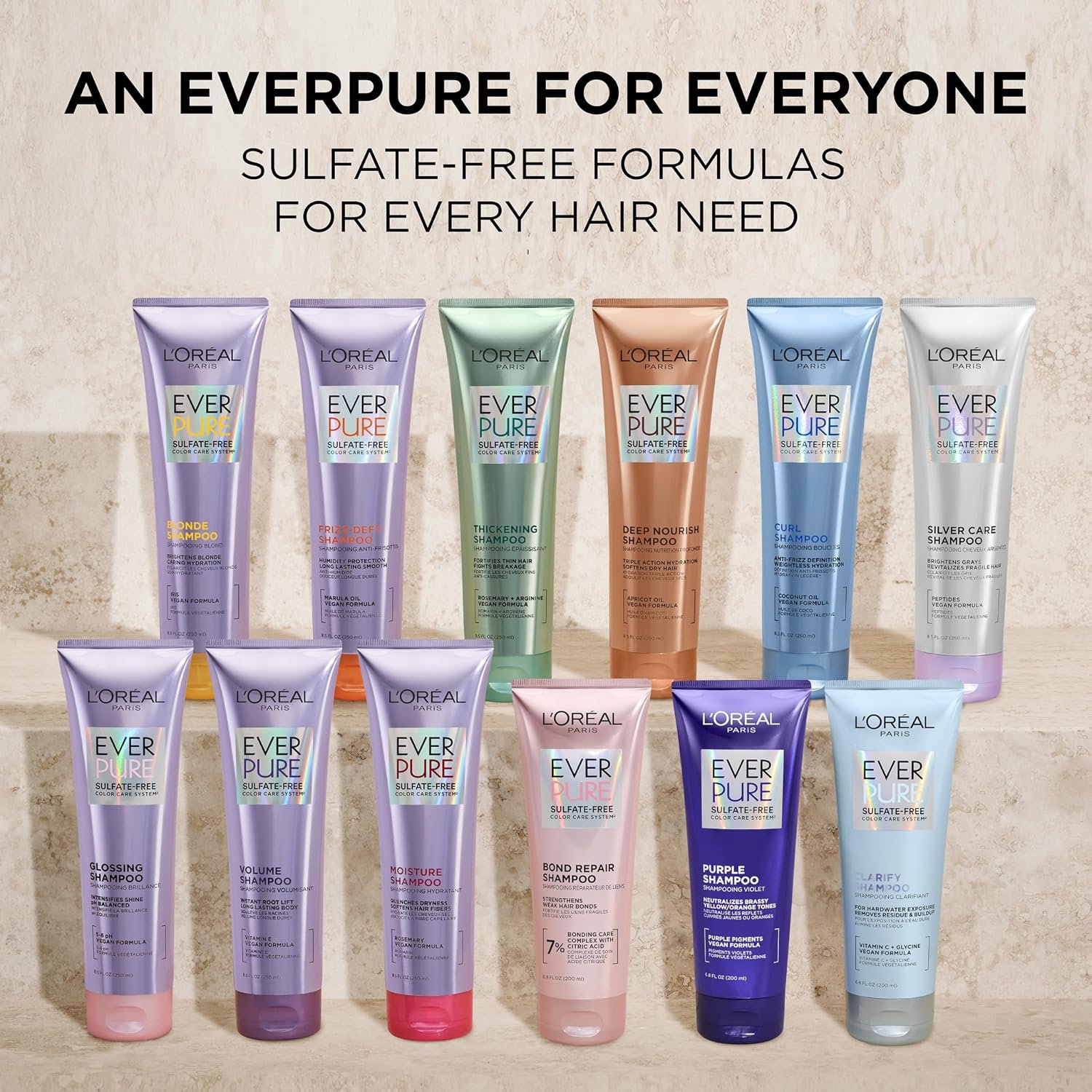 L'Oreal Paris Sulfate Free Shampoo and Conditioner for Curly Hair, Lightweight, Anti-Frizz Hair Care with Coconut Oil, EverPure, 8.5 Fl Oz, Set of 2 (Packaging May Vary) - Image 8