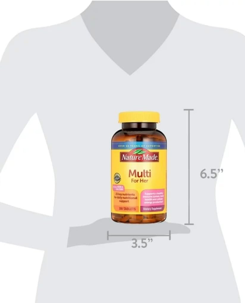 Nature Made Multivitamin for Her, Multivitamins for Women, Daily Nutritional Support, Nature Made Multi Women Vitamins & Minerals, 300 Tablets, 300 Day Supply - Image 4