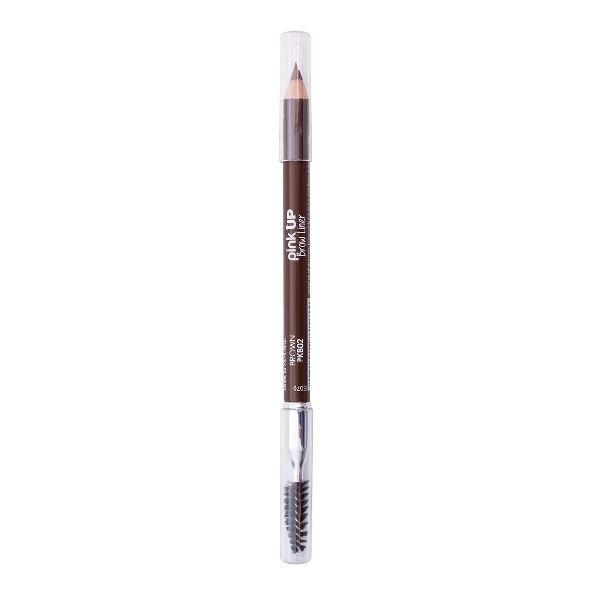 Pink Up | Brow Liner | Precise application & intense color | Long-lasting smudge-proof formula | Eyebrow pencil | Makeup | Built-in brush for blending | Brown | Model PKBB02