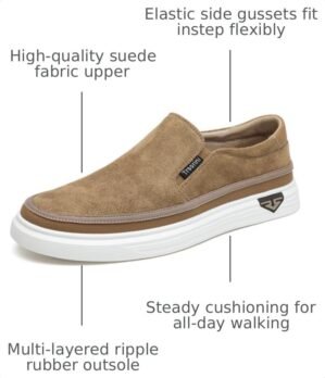 Trsorini Mens Slip-on Loafers Suede...