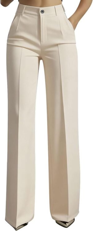 Women High Waist Wide Leg Dress Pan...