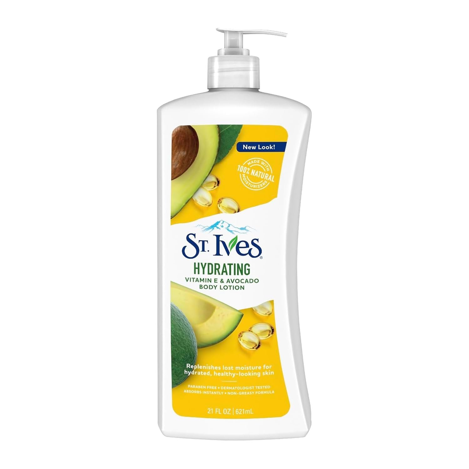 St. Ives Hydrating Hand & Body Lotion Moisturizer for Dry Skin Vitamin E & Avocado Made with 100% Natural Moisturizers 21 oz