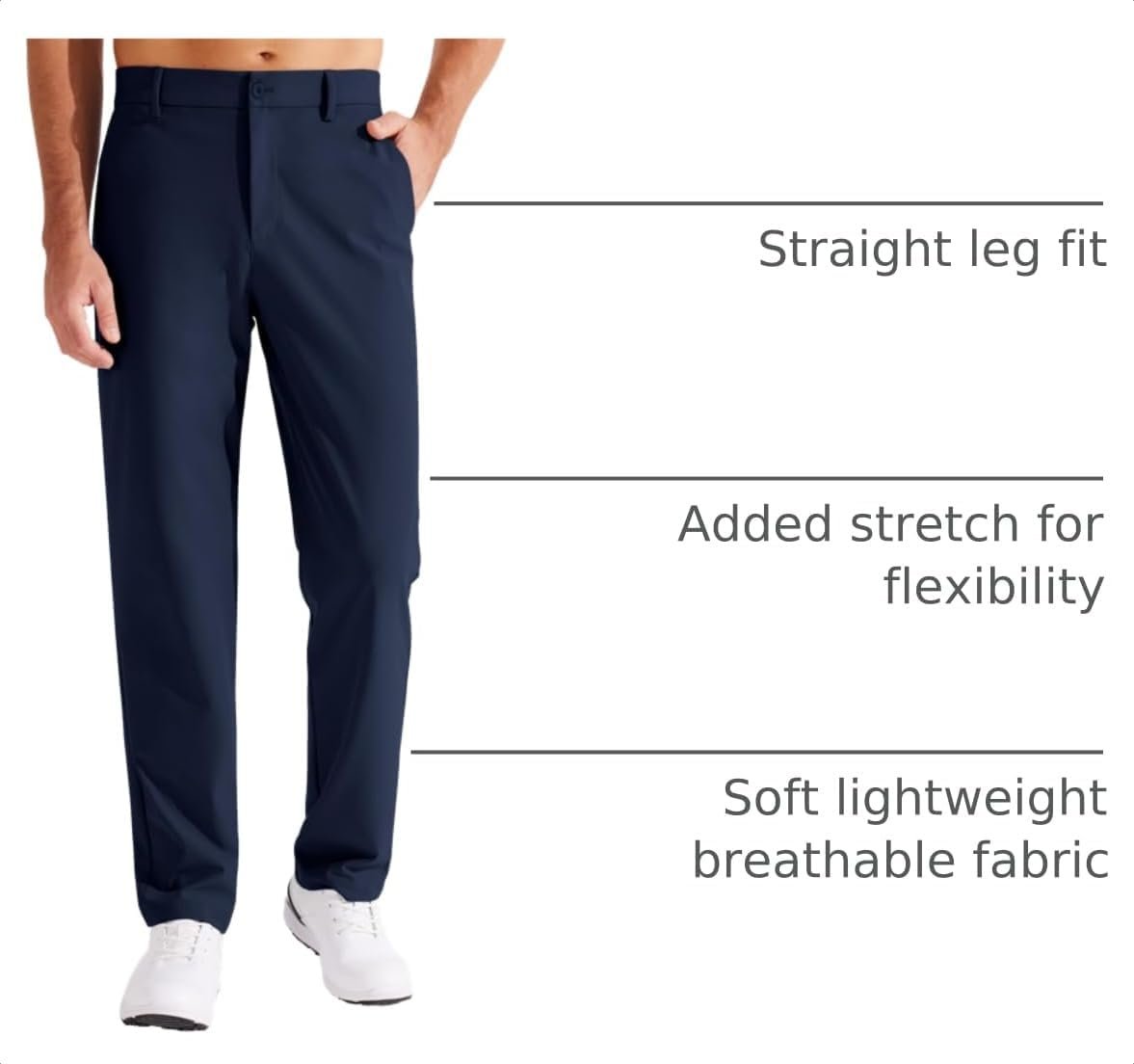 Libin Mens Golf Pants 29" 31" 33" Stretch Dress Pants Business Casual Work - Image 4