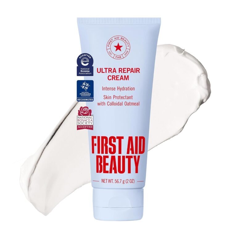 First Aid Beauty Ultra Repair Cream, Intense Hydration - Clinically Tested Face & Body Moisturizer with Colloidal Oatmeal - Supports Eczema & Dry Skin Barrier Repair - Fragrance Free