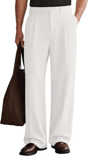 Susclude Mens Casual Dress Pants Pl...