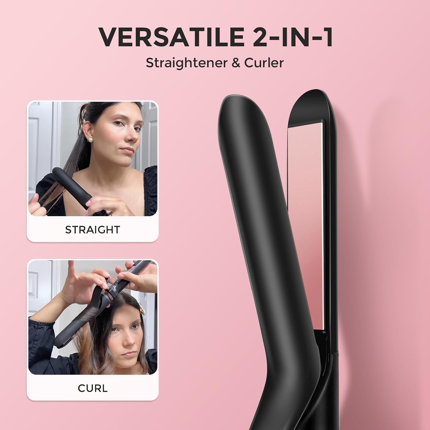 Ufree 5 in 1 Curling Iron with Interchangeable Ceramic Barrels (0.35"-1.25"), Curling Wand Set with Flat Iron Hair Straightener, Instant Heat Up, Dual Voltage Hair Curler, Gifts for Women - Image 6