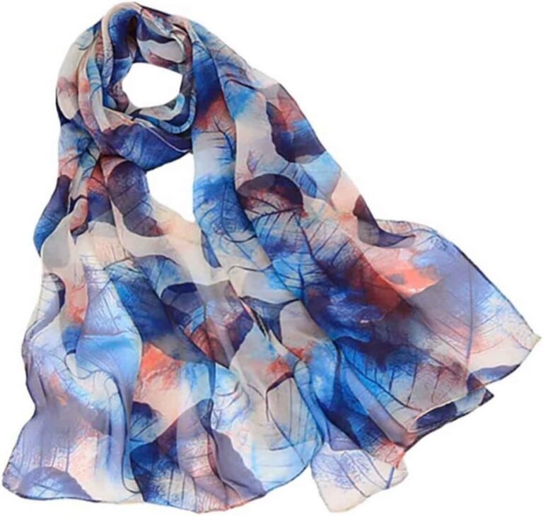 Pokeedioty Scarfs for Women Lightweight Scarves Elegant Floral Pattern Sheer Scarfs Shawls Wraps