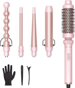 Wavytalk 5 in 1 Curling Wand Set wi...