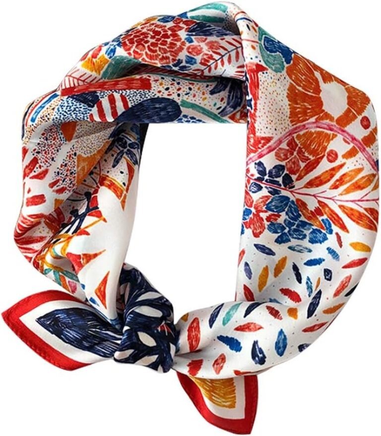 100% Mulberry Silk Scarfs Small Square Scarf 21"x21" Neck Scarf for Women