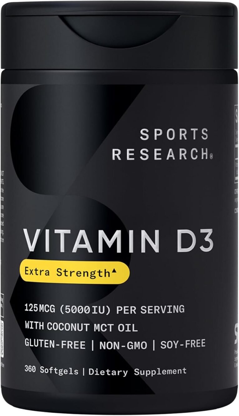 Sports Research® Vitamin D3 5000iu/125mcg with Coconut Oil, 360 Softgels