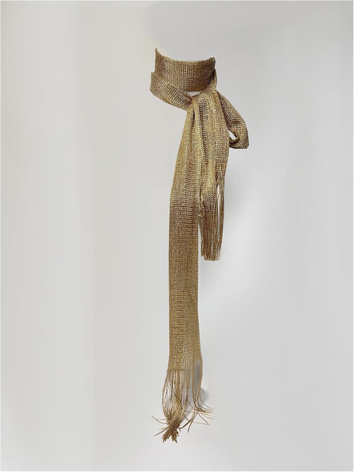 Verdusa Women's Shiny Fringe Thin Scarf Elegant Lightweight Neck Scarves - Image 3