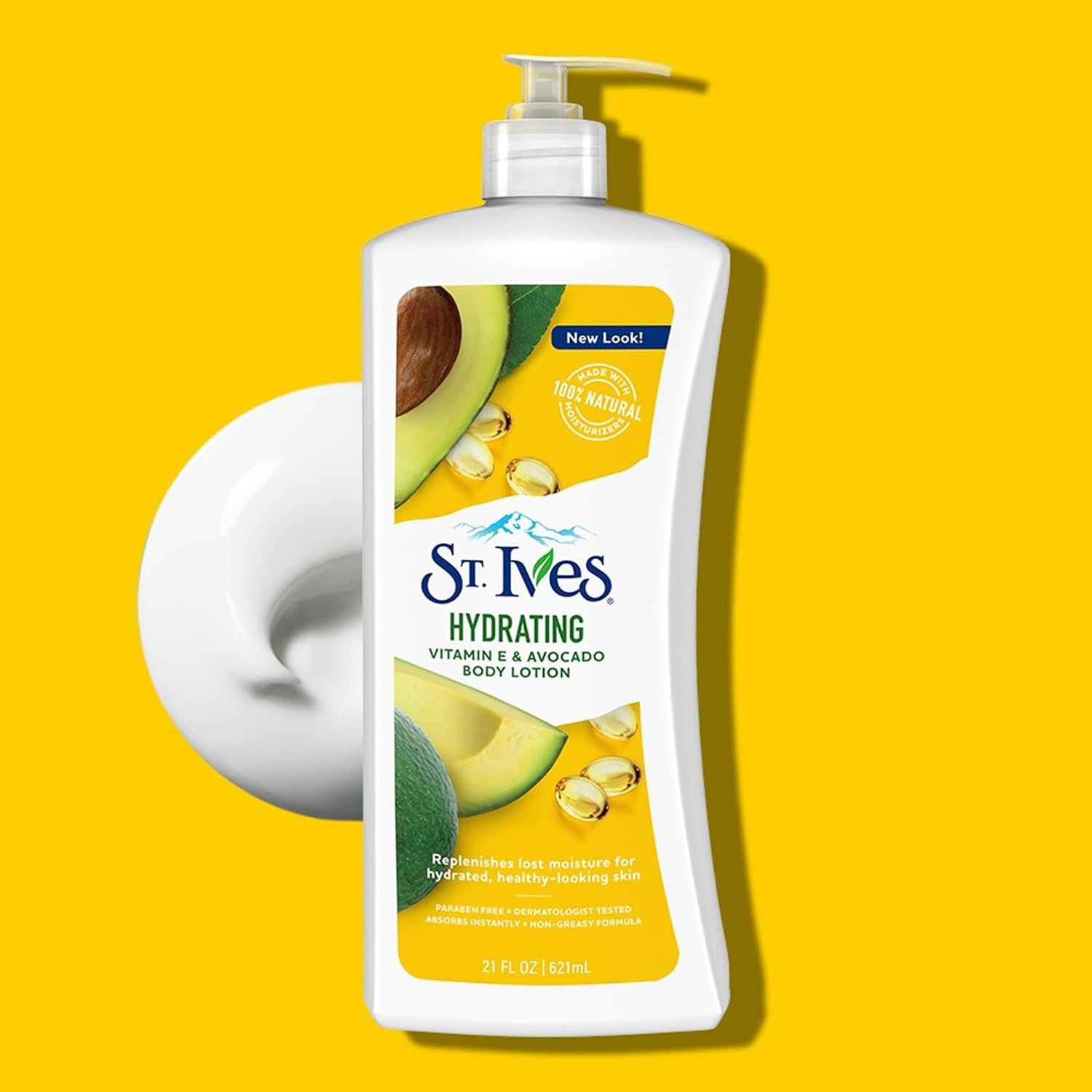 St. Ives Hydrating Hand & Body Lotion Moisturizer for Dry Skin Vitamin E & Avocado Made with 100% Natural Moisturizers 21 oz - Image 2