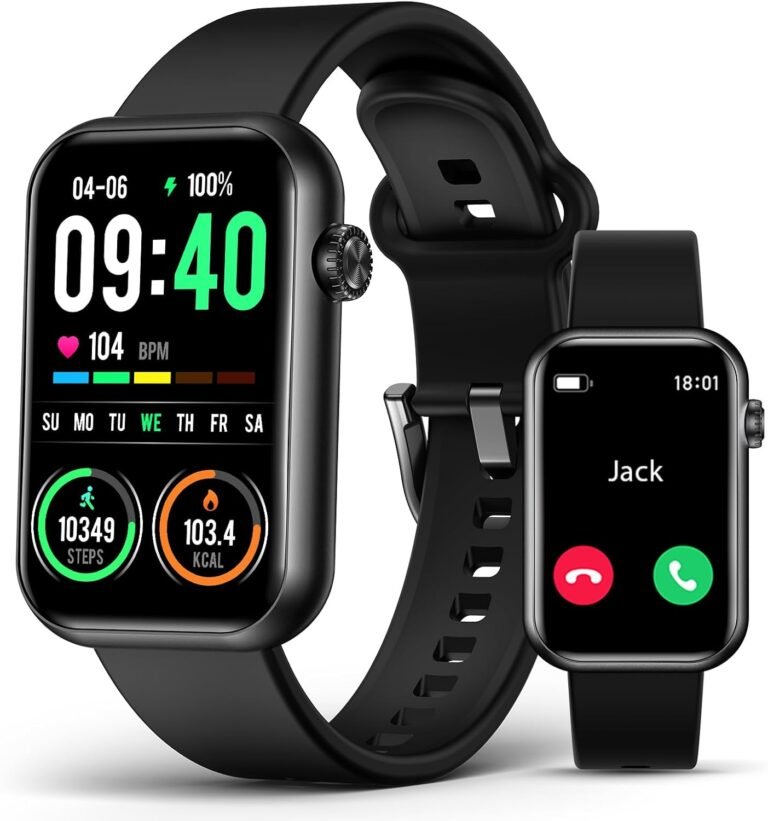 Smart Watch Fitness Tracker, Bluetooth Call, Health Monitor for Men Women | 114 Sport Modes, 24/7 Heart Rate Monitor, Blood Pressure/Spo2/ Sleep Tracker, IP67 Water-resistant, Calorie Step Counter
