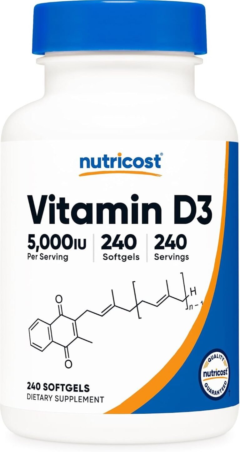 Nutricost Vitamin D3 5,000 IU (125mcg), 240 Softgels, GMO-Free