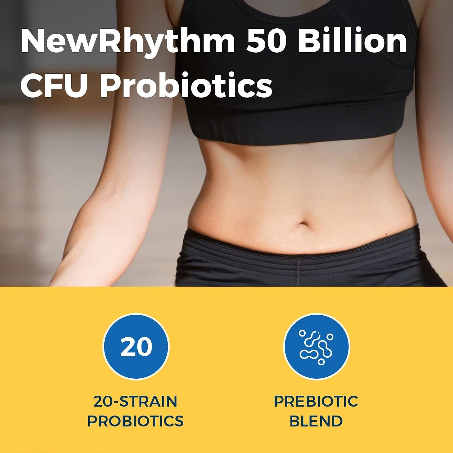 NewRhythm Probiotics 50 Billion CFU 20 Strains, 60 Veggie Capsules, Targeted Release Technology, Stomach Acid Resistant, No Need for Refrigeration, Non-GMO, Gluten Free - Image 3