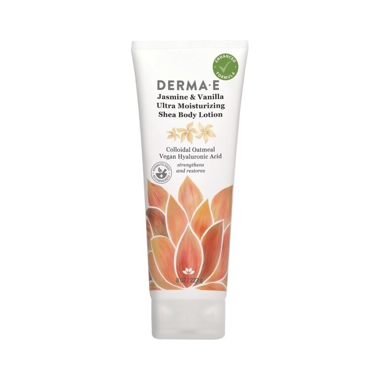 DERMA E Jasmine & Vanilla Ultra Moisturizing Shea Body Lotion, 8 Oz