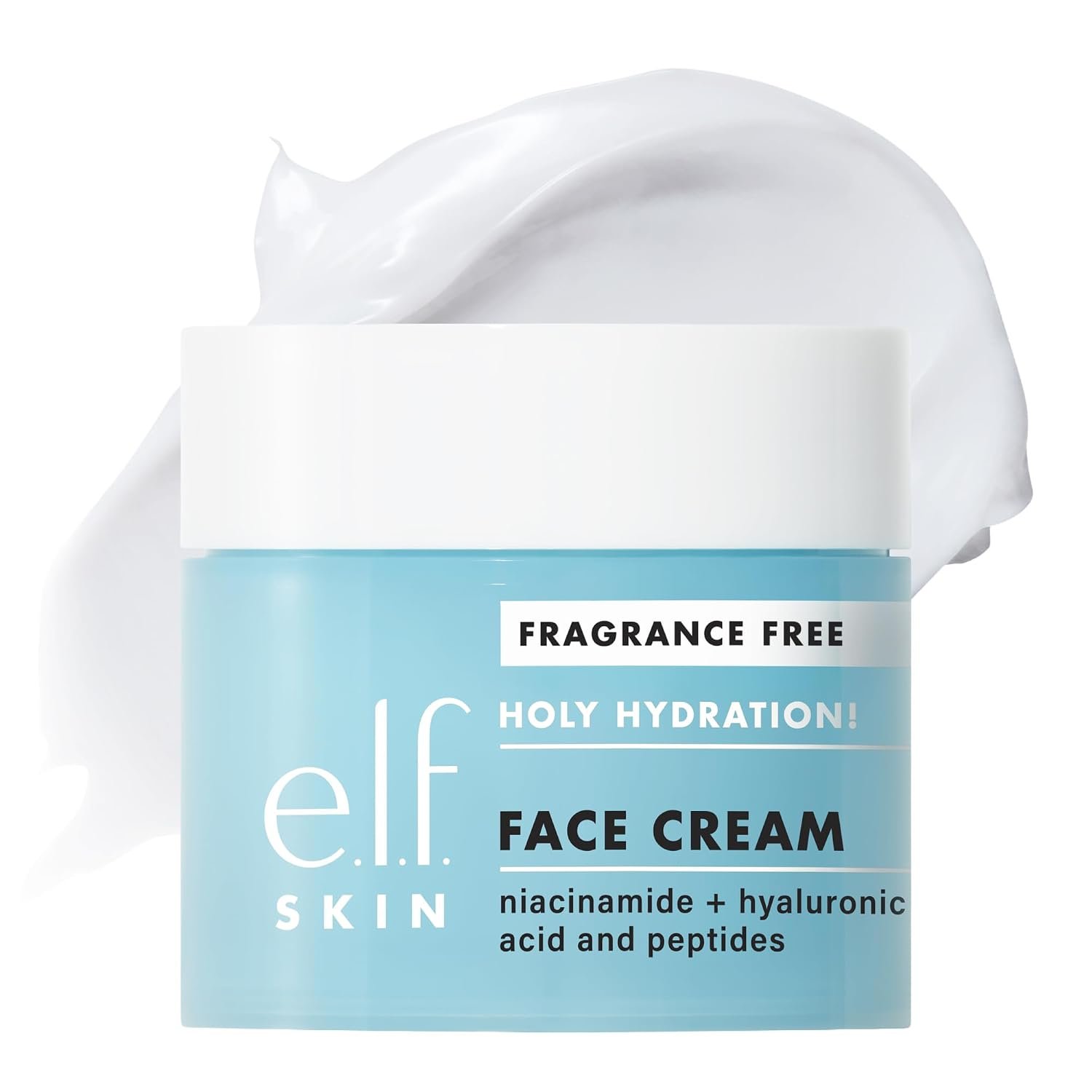 e.l.f. SKIN Holy Hydration! Face Cream with Hyaluronic Acid, Fragrance Free, Niacinamide & Peptides, Nourishing Moisturizer, Vegan & Cruelty-Free