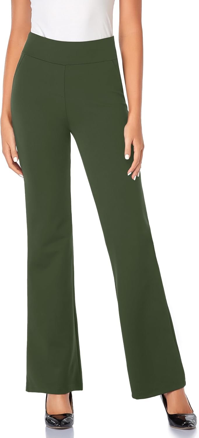 Tapata Women Dress Pants 28"/30"/32"/34" High Waist Stretchy Bootcut Pants Tall, Petite, Regular for Office Business Casual