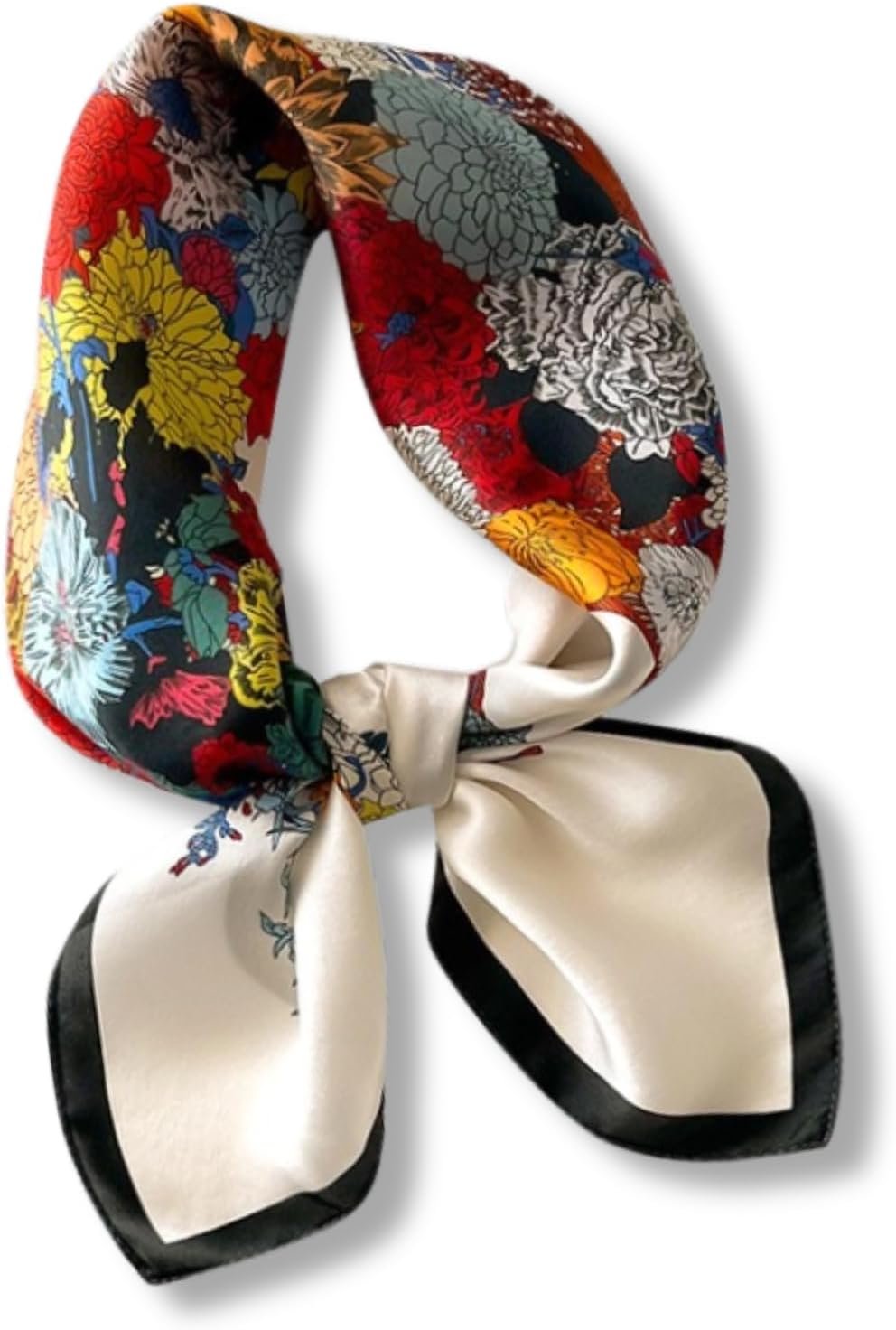 PoeticEHome 100% Mulberry Silk Square Scarf for Women, 26 x 26 Inch | Silk Neck Scarf, Headscarf and Neckerchief for Hair or Neck; Lightweight, Breathable and Gift-Ready