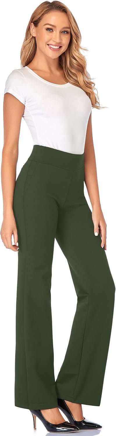 Tapata Women Dress Pants 28"/30"/32"/34" High Waist Stretchy Bootcut Pants Tall, Petite, Regular for Office Business Casual - Image 2