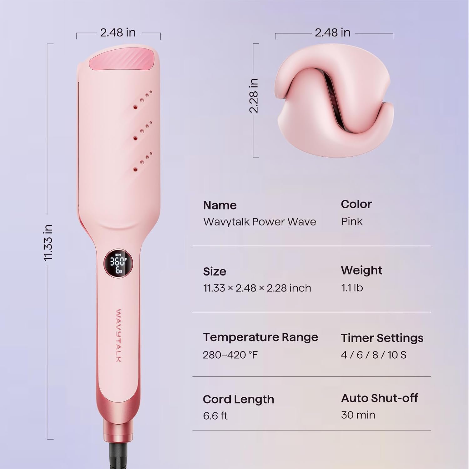 Wavytalk Power Wave Hair Crimper, Ionic Hair Waver for Less Heat Damage - Image 7