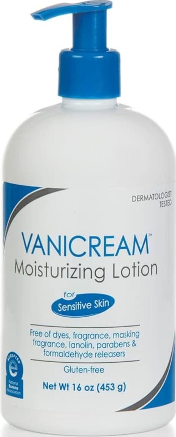 Vanicream Moisturizing Lotion, Body and Face Moisturizer with Pump, 16 Oz, Formulated without Common Irritants for Sensitive Skin, Lightweight & Non-Greasy, Restore Moisture & Soothe Irritated Skin