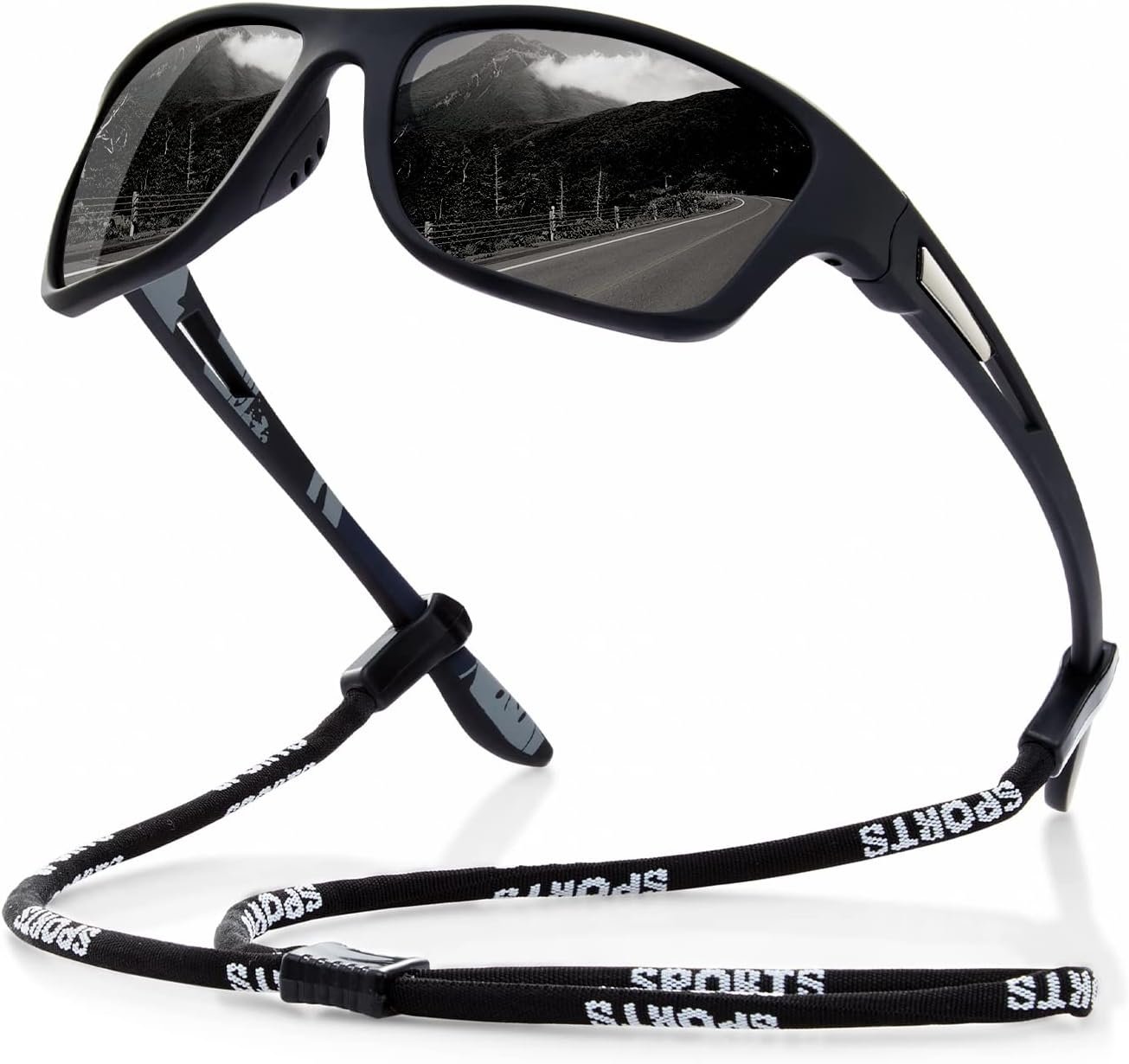 suoso Polarized Sports Sunglasses for Men: UV400 Protection Glasses Wrap Around Goggles for Driving Fishing