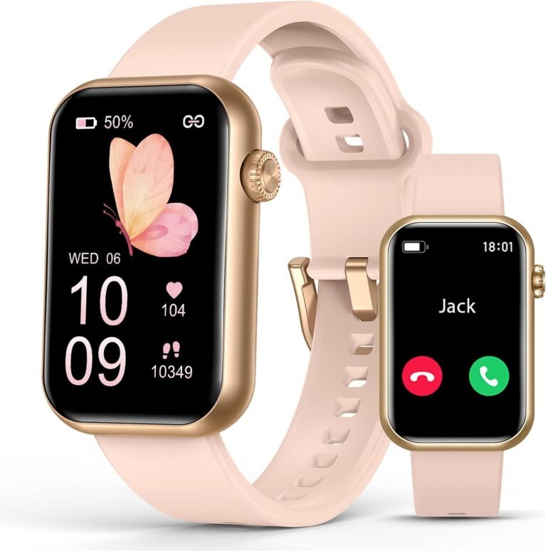 Smart Watch Fitness Tracker, Bluetooth Call, 24/7 Health Monitor for Women | 114 Sport Modes, 24/7 Heart Rate Monitor, Blood Pressure/Spo2/ Sleep Tracker, IP67 Water-resistant, Calorie Step Counter