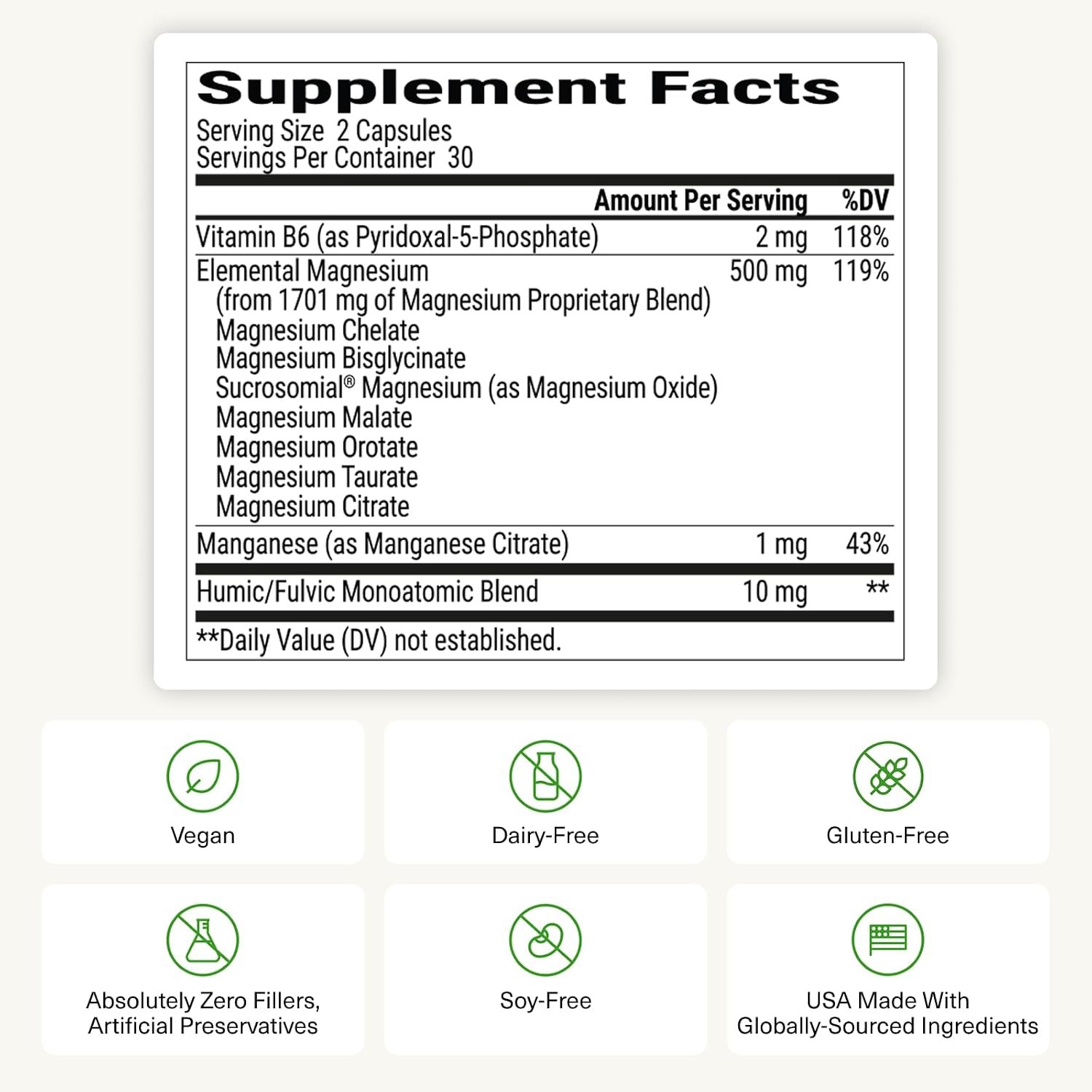 BIOptimizers Magnesium Breakthrough Supplement with 500mg - 7 Forms of Magnesium: Glycinate, Malate, Citrate, and More - Natural Support for Sleep and Cognitive Function -60 Capsules- Calming Vitamins - Image 10