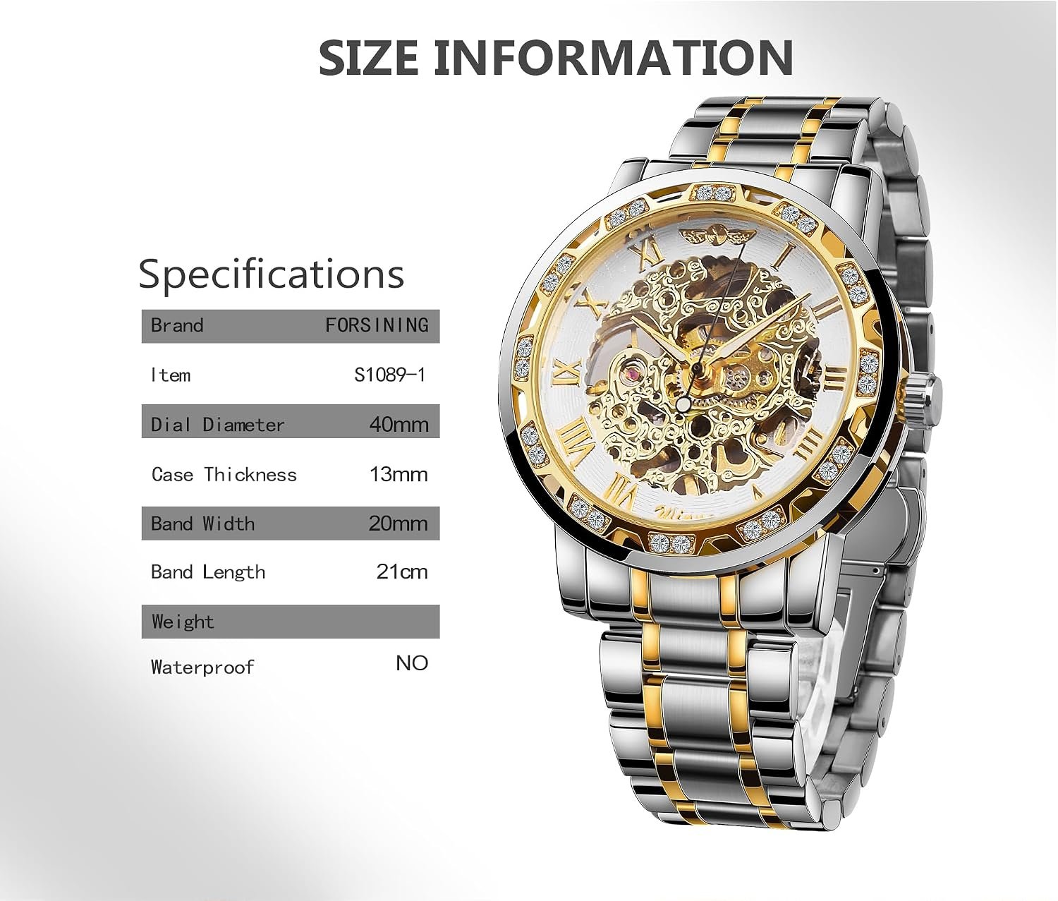 Winner Retro Manual Mechanical Skeleton Watch with Diamond and Carving Flower Craft Men Skeleton Wrist Watch Mechanical Classic Roman Number - Image 4