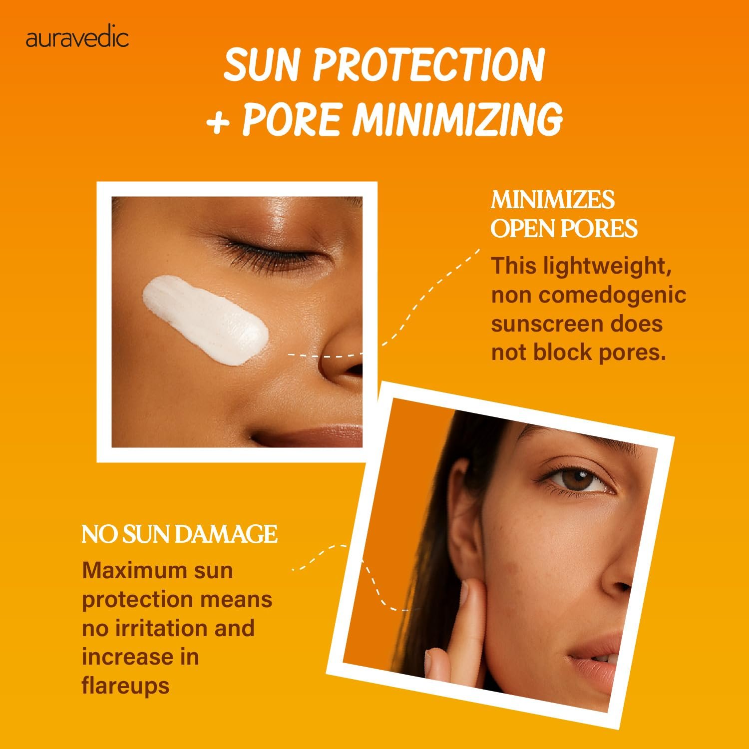 Auravedic Acne Calming Sunscreen SPF 50 PA++++ | Oil Free Face Sunscreen for Acne Prone Skin & Oily Skin | 5% Niacinamide & 2% Salicylic Acid | Non-Comedogenic, No White Cast, Matte Finish, 2.03 Fl Oz - Image 10