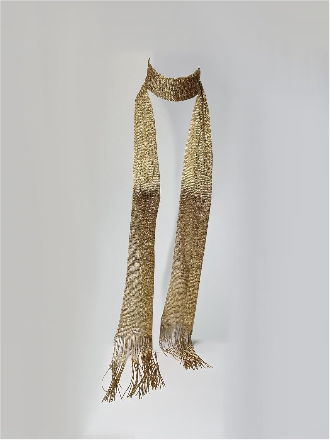 Verdusa Women's Shiny Fringe Thin Scarf Elegant Lightweight Neck Scarves - Image 2