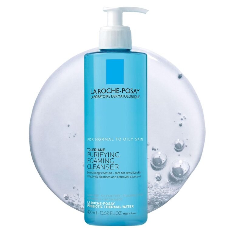 La Roche-Posay Toleriane Purifying Foaming Facial Cleanser with Niacinamide | Oil free face wash for sensitive skin with niacinamide and ceramides. Pore cleanser that won’t dry out skin and is soap free.