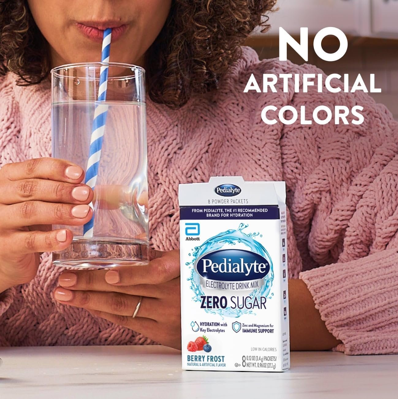 Pedialyte Electrolyte Drink Mix With Zero Sugar | Hydration With Key Electrolytes | Great Hydration Low in Calories | Berry Frost, 24 Powder Packets - Image 3