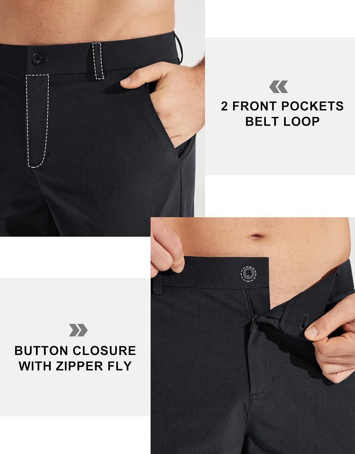 Libin Mens Golf Pants Stretch Work Dress Pants 30"/32"/34" Quick Dry Lightweight Casual Comfy Trousers with Pockets - Image 6