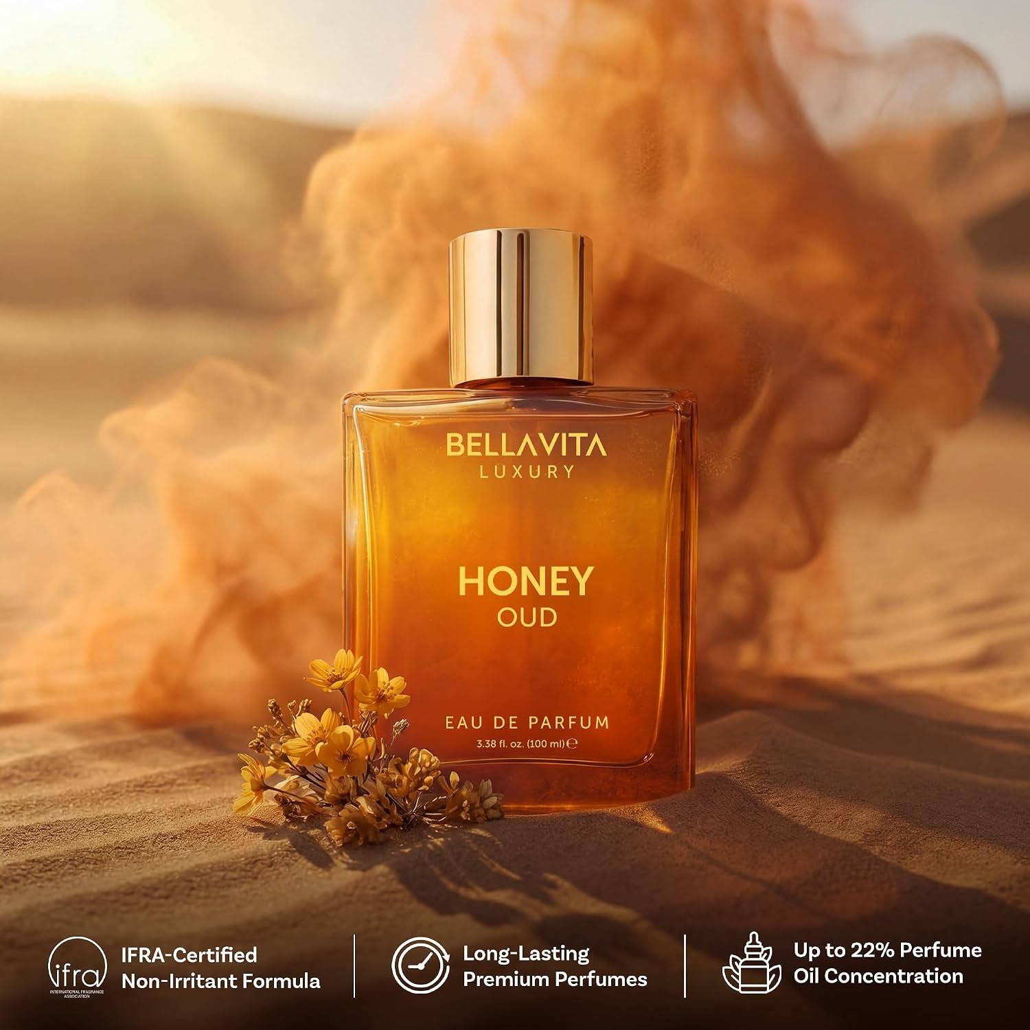 Bellavita Luxury Honey Oud Eau de Parfum | 100 ml (3.4 fl.oz.) | Perfume for Men and Women | Sweet Honey, Bergamot, Oud, and Amber Notes - Image 6