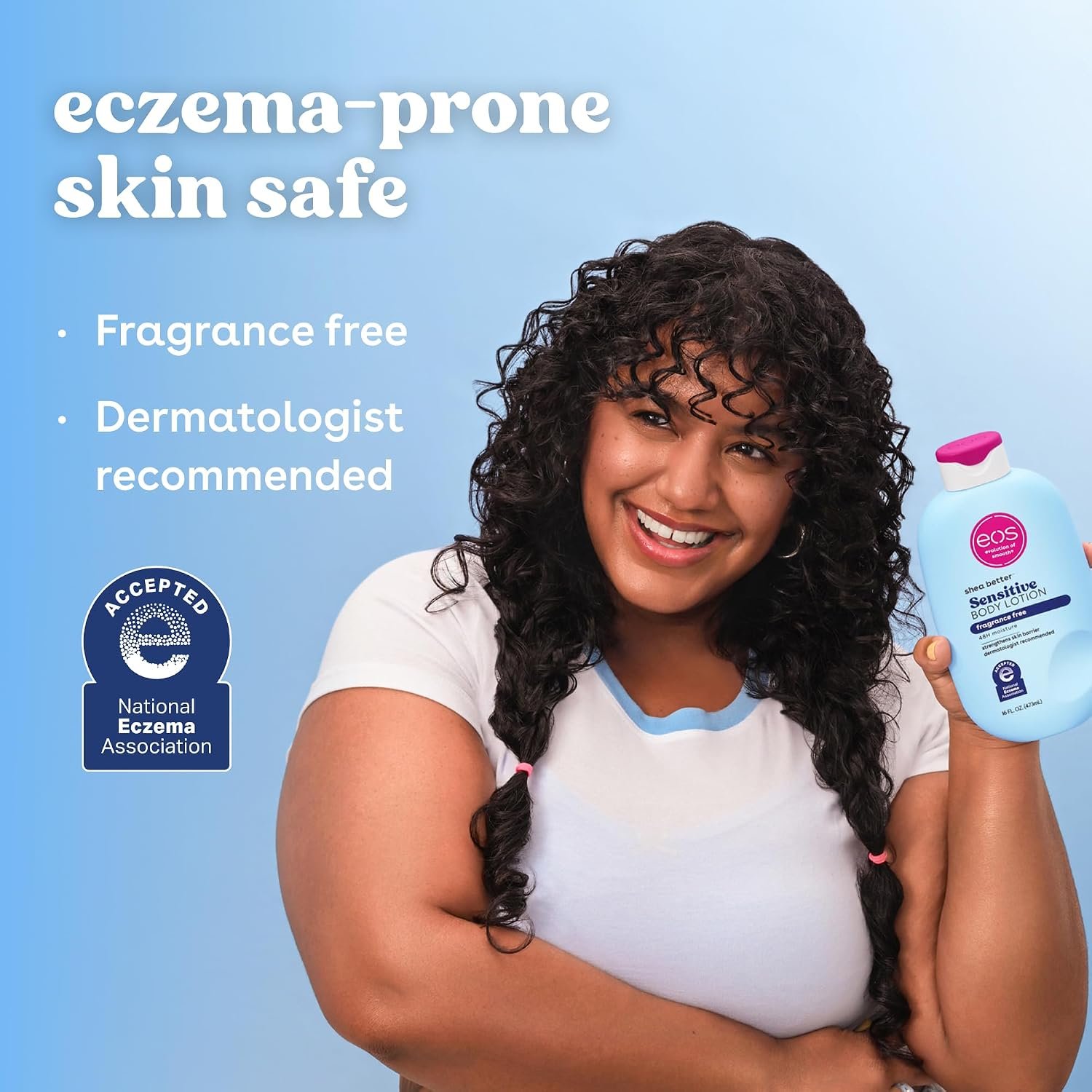eos Shea Better Sensitive Skin Body Lotion- Fragrance Free, 48HR Moisture, 16 fl oz - Image 3