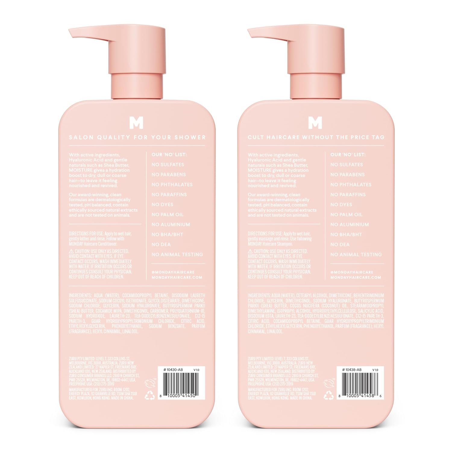 MONDAY HAIRCARE Moisture Shampoo + Conditioner Bathroom Set (2 Count) 27 oz Each for Dry, Coarse, Stressed, Frizzy Hair, Made with Coconut Oil, Rice Protein, Shea Butter and Vitamin E - Image 2