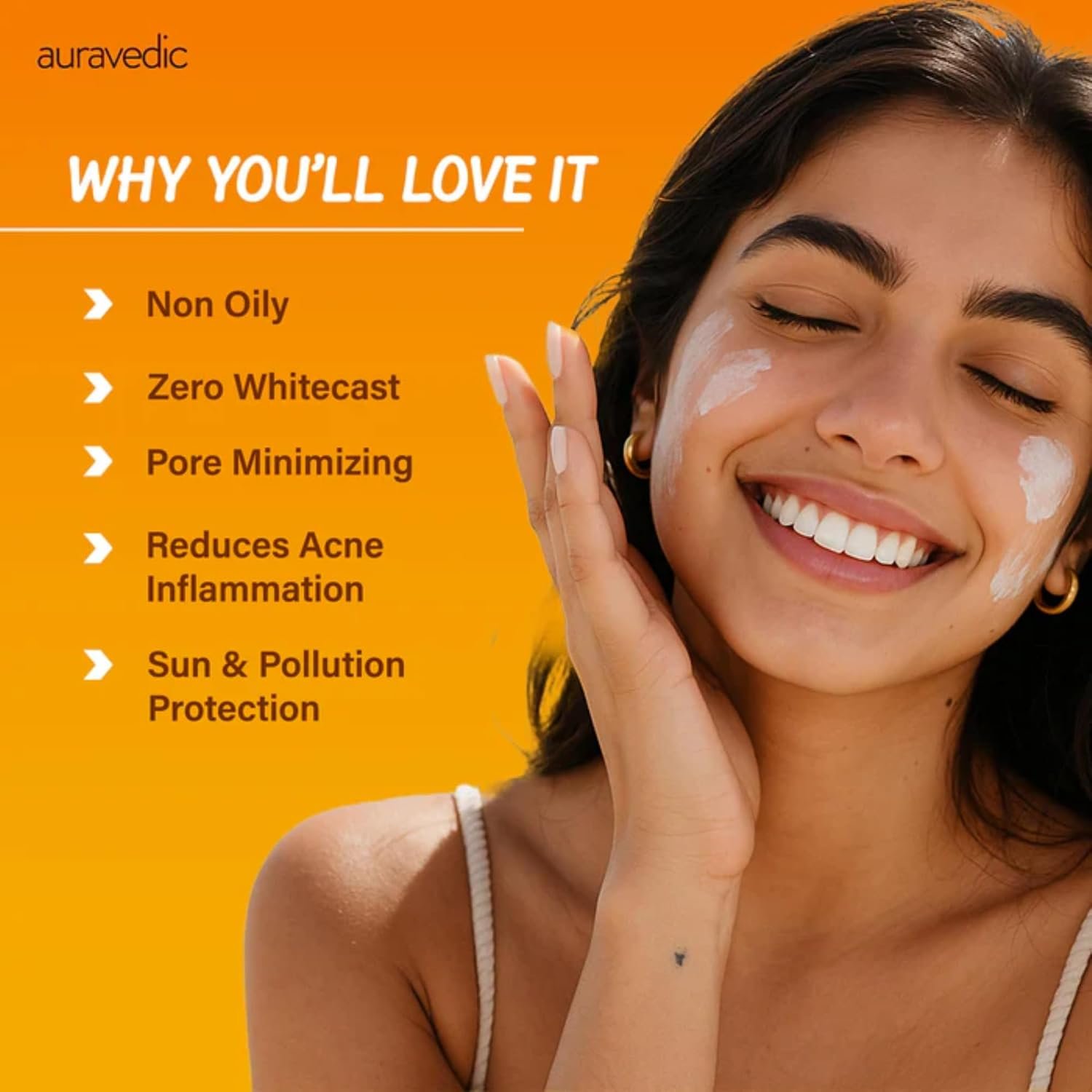 Auravedic Acne Calming Sunscreen SPF 50 PA++++ | Oil Free Face Sunscreen for Acne Prone Skin & Oily Skin | 5% Niacinamide & 2% Salicylic Acid | Non-Comedogenic, No White Cast, Matte Finish, 2.03 Fl Oz - Image 6
