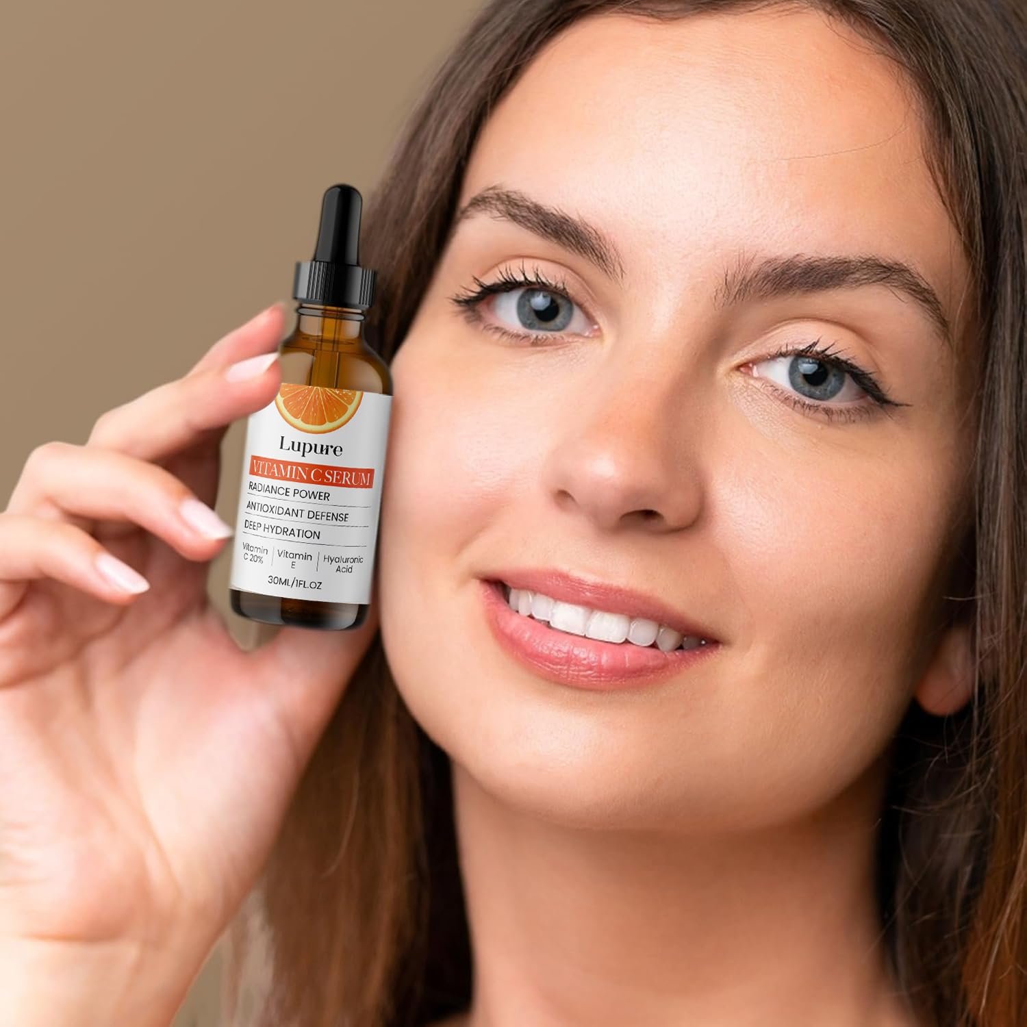 Lupure Professional Vitamin C Face Serum 20%, Anti Aging Facial Super Vit C Serum with Ascorbic Acid Hyaluronic Acid & Vitamin E for Dark Spots, Skin Care, Christmas Gift & Stocking | 1 Fl. Oz - Image 5