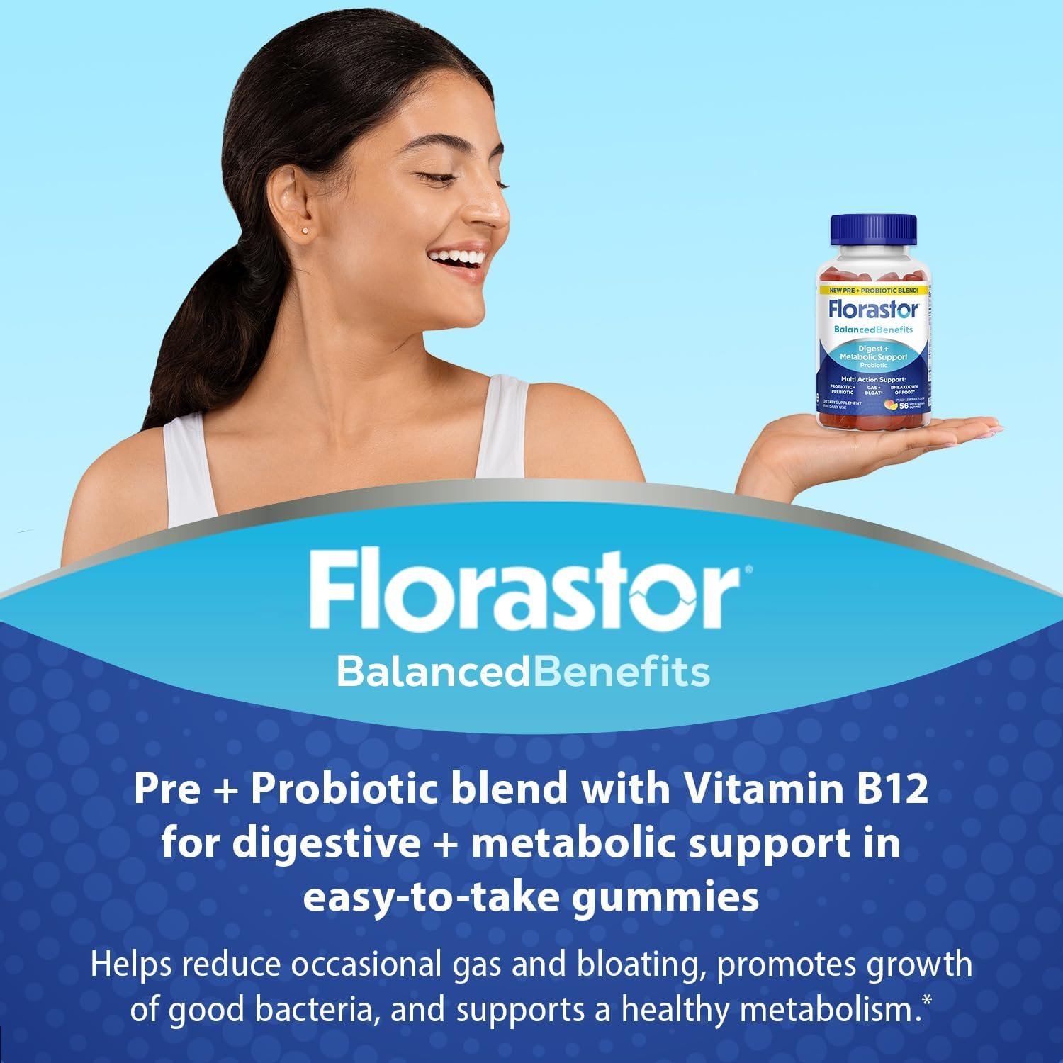 Florastor Prebiotic and Probiotic Gummies with Vitamin B12, 56 Gummies - Image 3