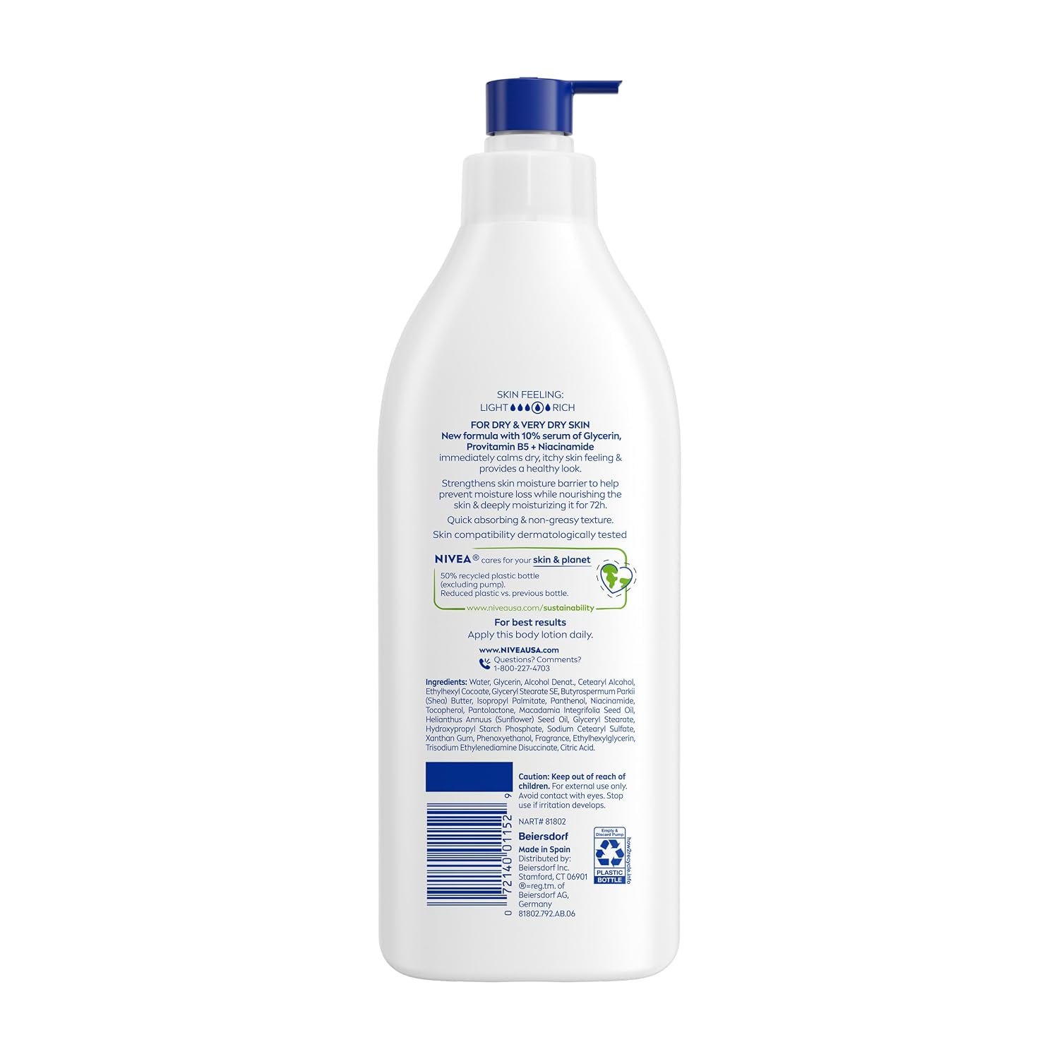 NIVEA Intense Healing Body Lotion, 72-Hour Moisturizing Lotion,16.9 FL OZ | Moisturizing Lotion with Glycerin, Provitamin B5 and Niacinamide, For Very Dry, Itchy Skin Relief, Dermatologically Tested - Image 11