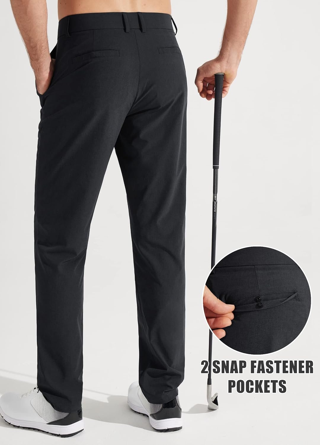 Libin Mens Golf Pants Stretch Work Dress Pants 30"/32"/34" Quick Dry Lightweight Casual Comfy Trousers with Pockets - Image 5