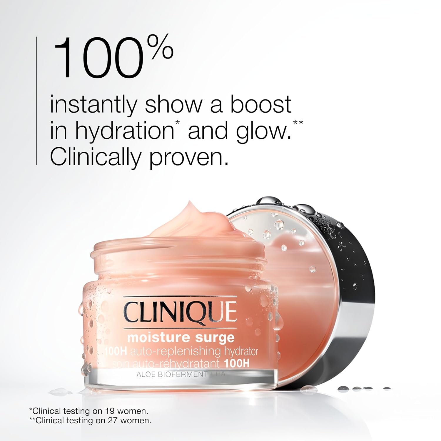 Clinique Moisture Surge 100H Auto-Replenishing Hydrator Oil Free Face Moisturizer | With Hyaluronic Acid, Aloe Bioferment and Vitamins C + E | For All Skin Types | Hydrating + Moisturizing - Image 2