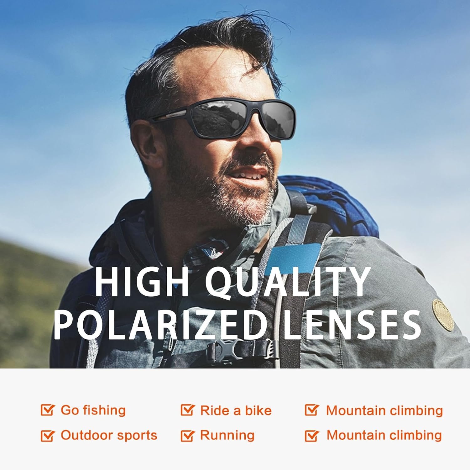 suoso Polarized Sports Sunglasses for Men: UV400 Protection Glasses Wrap Around Goggles for Driving Fishing - Image 6