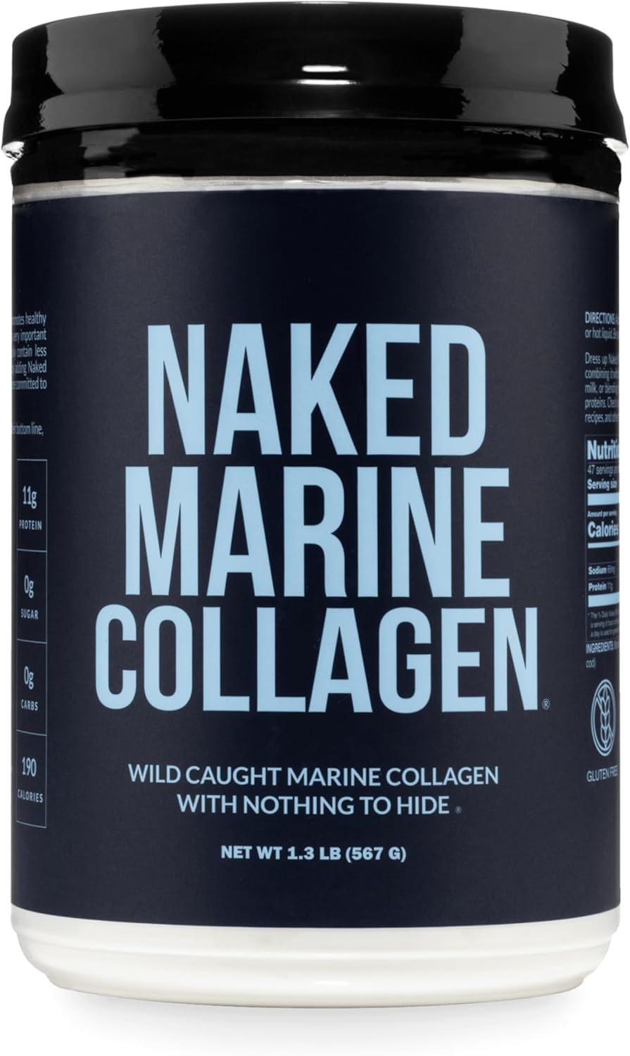 NAKED Marine Collagen Peptides Protein Powder - Unflavored - from Wild Caught Cod - Paleo Friendly, Non-GMO, Soy-Free, Gluten-Free - 47 Servings