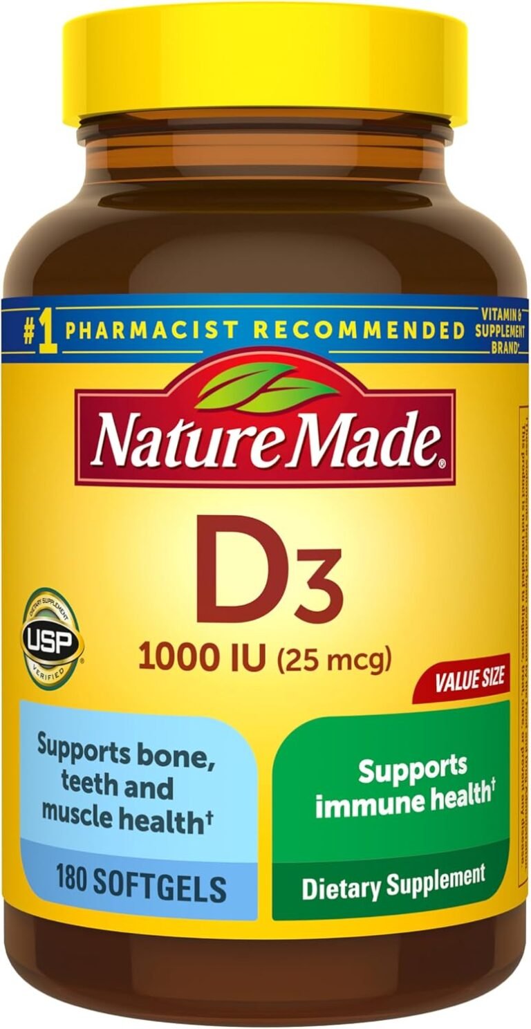 Nature Made Vitamin D3 1000 IU (25 mcg), 180 Vitamin D Softgels