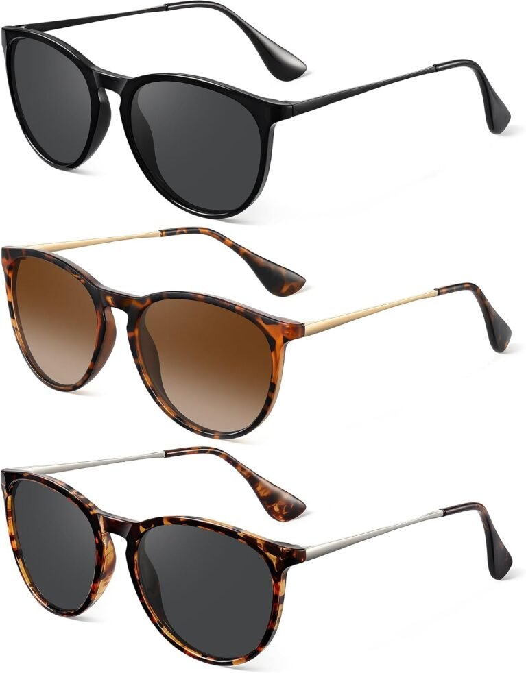 Polarized Round Sunglasses for Women Men with UV Protection