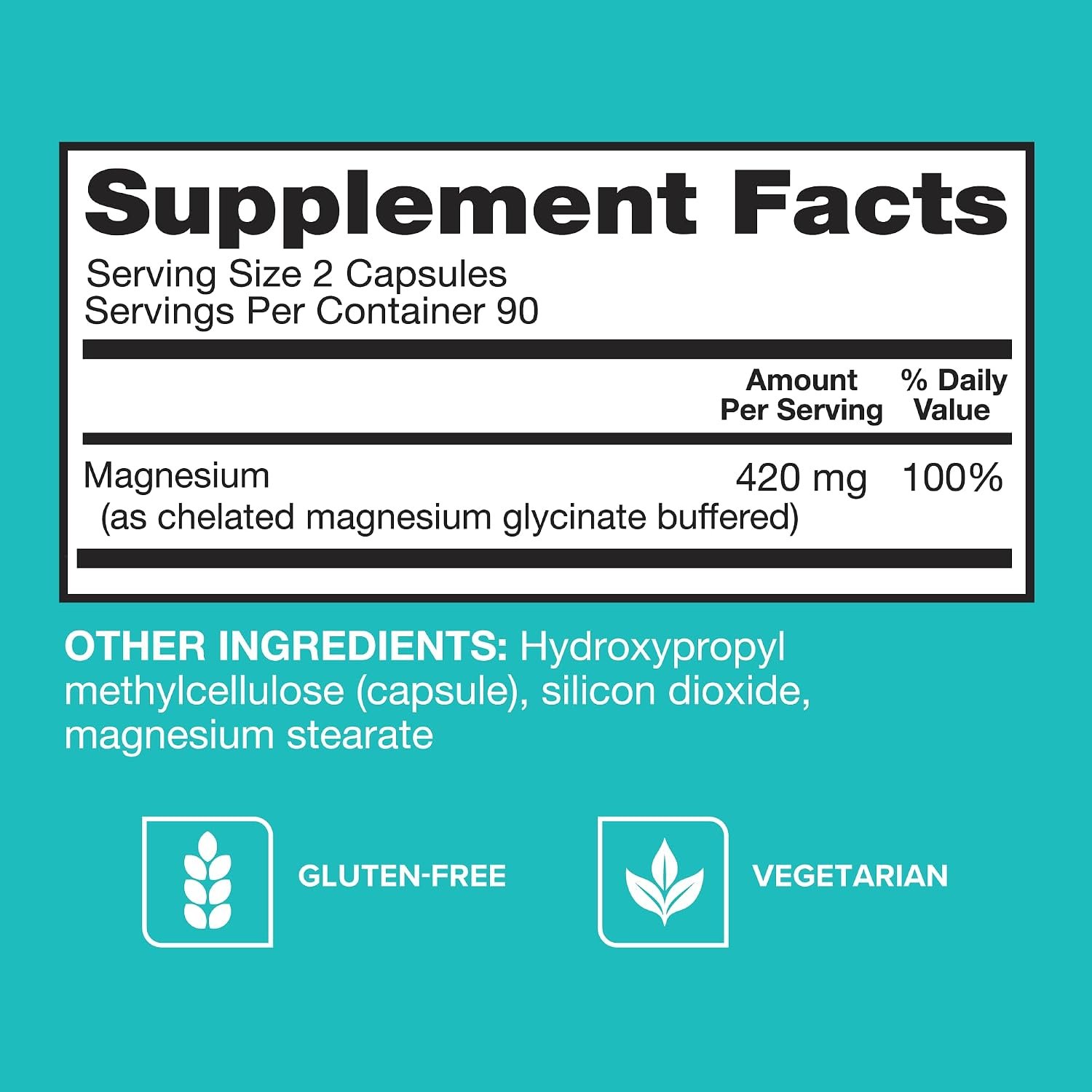 Qunol Magnesium 420mg, Extra Strength, High Absorption, Vegetarian, 180ct - Image 6