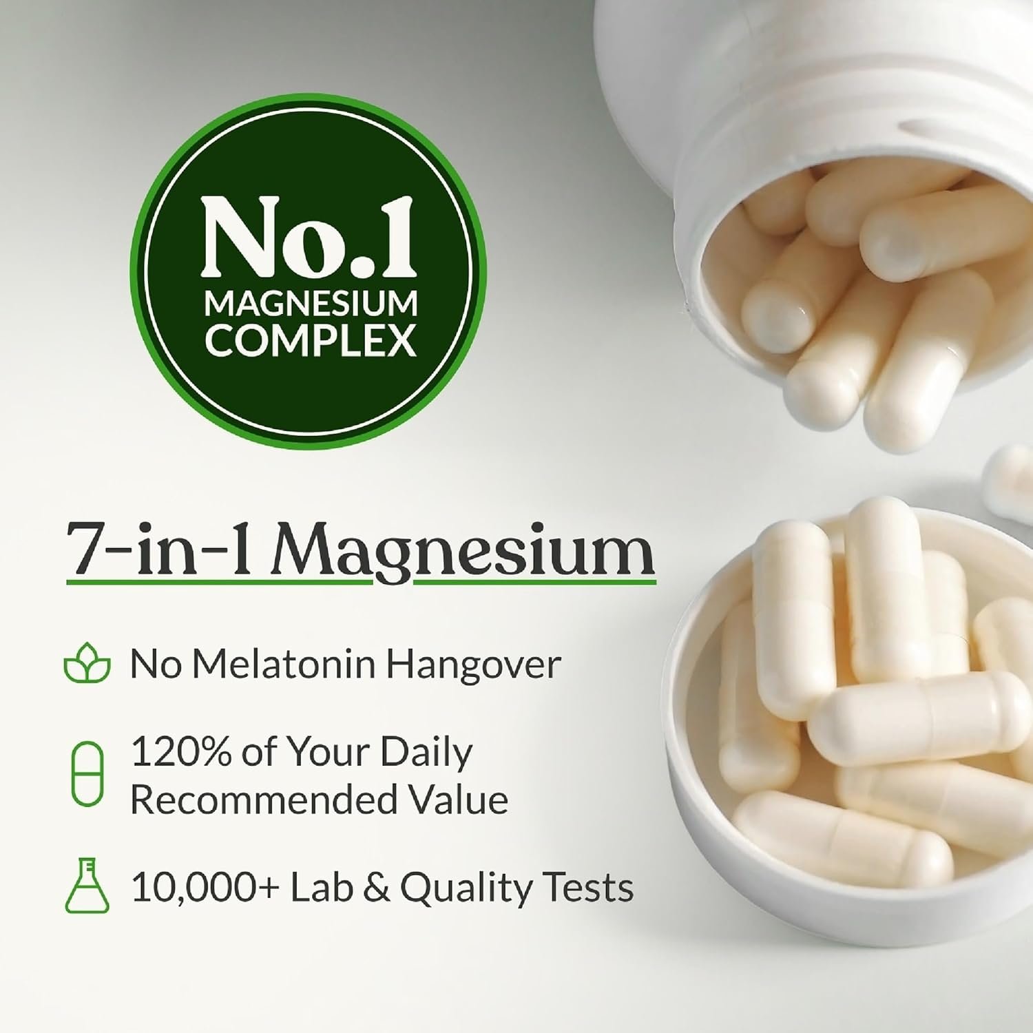 BIOptimizers Magnesium Breakthrough Supplement with 500mg - 7 Forms of Magnesium: Glycinate, Malate, Citrate, and More - Natural Support for Sleep and Cognitive Function -30 Capsules- Calming Vitamins - Image 5